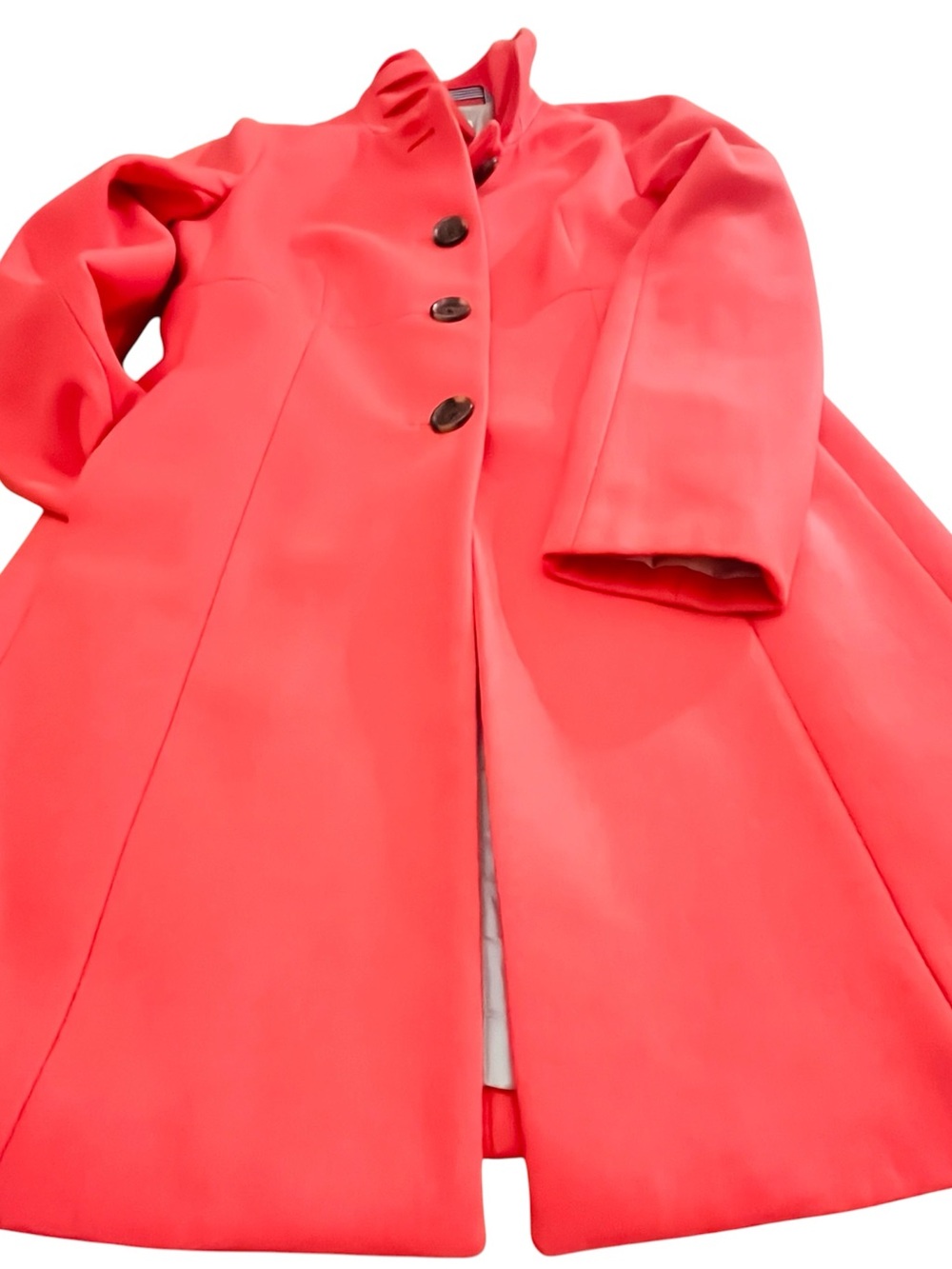 J.Crew Coral Wool Funnel Neck Coat Size 8 B4106 Winter Jacket - Picture 3 of 16